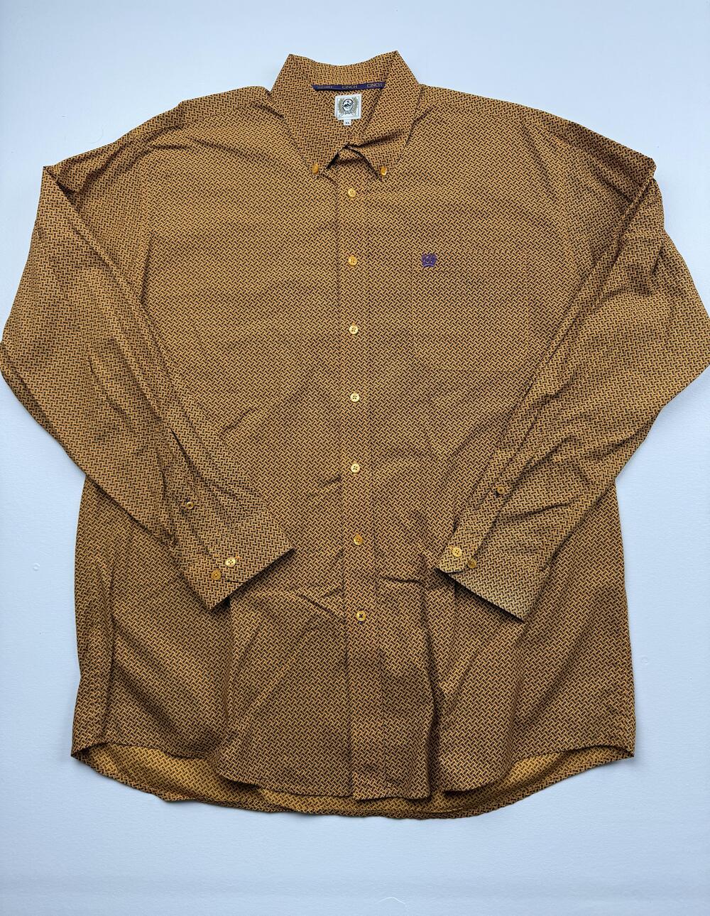 Cinch Shirt Mens XL Gold Geometric Long Sleeve Button Down Western Casual